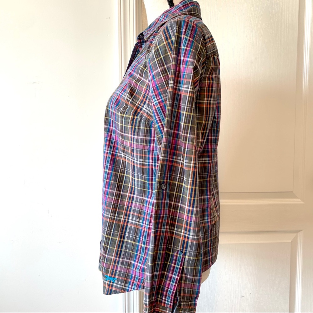 TALBOTS Petite Purple Plaid Button Down—SZ. 8P - Picture 4 of 14